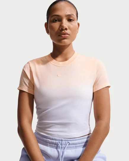 Женская укороченная футболка Nike Chill, персиковая