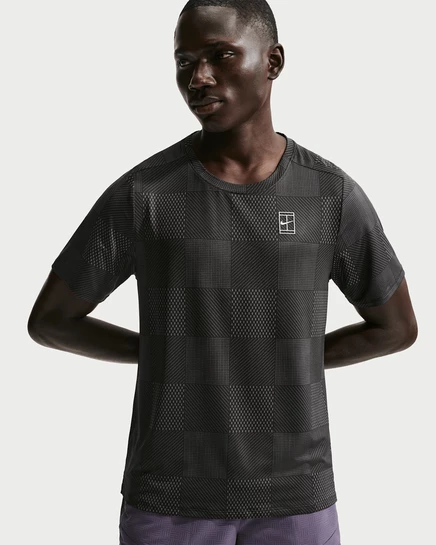 Мужской теннисный топ NikeCourt Advantage, черно-белый
