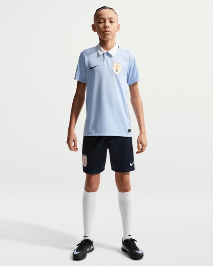 Юношеские шорты Nike Dri‑FIT Uruguay 2026 Stadium Home, обсидиан/белые