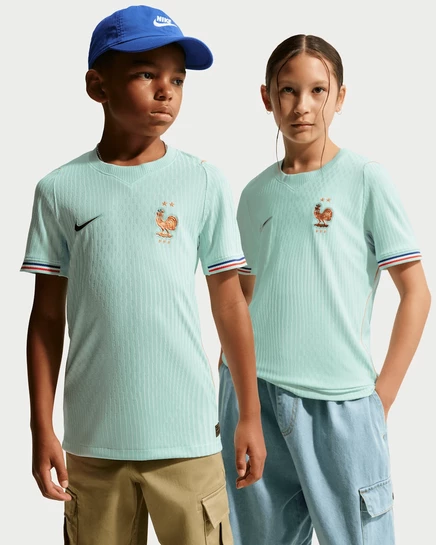Детская футбольная джерси Nike France Match, голубая/оранжевая