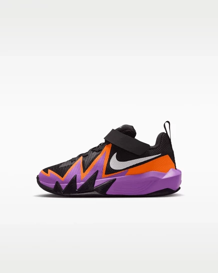 Детские кроссовки Nike S.T. Dynamite, чёрно‑фиолетово‑оранжевые