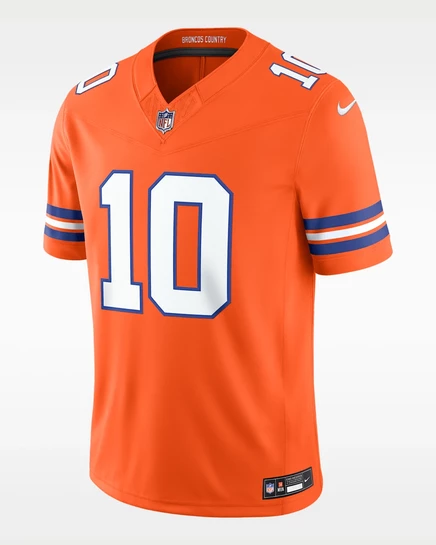 Мужская джерси Nike Bo Nix Denver Broncos, оранжевая
