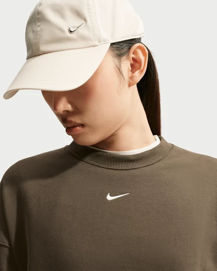 Женский свитшот Nike Studio Fleece, темно-коричневый/кремовый