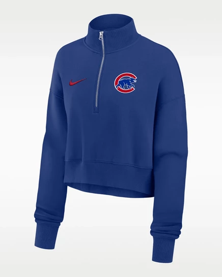 Женский укороченный свитшот Nike Chicago Cubs, голубой