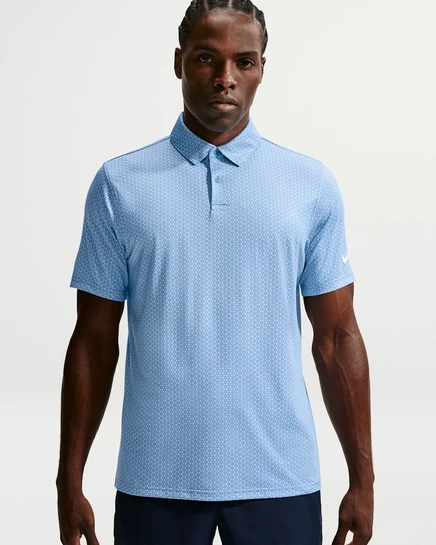 Мужская рубашка-поло Nike Velocity Dri-FIT, голубая/белая