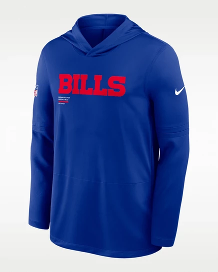 Мужская толстовка Nike Buffalo Bills Pure Fury Sideline Dri-FIT, королевский синий