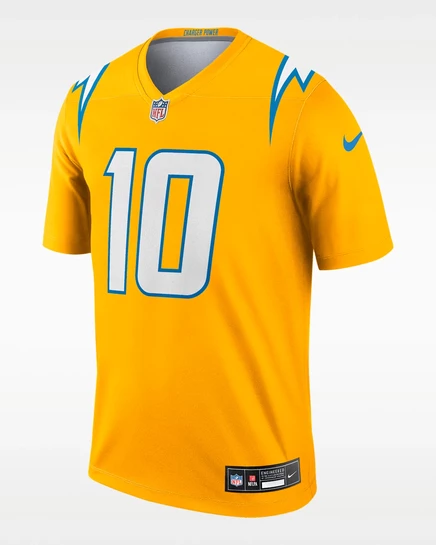 Мужская джерси Nike Justin Herbert Chargers Dri-FIT, золотая