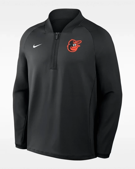 Мужской реглан Nike Baltimore Orioles на молнии, черный