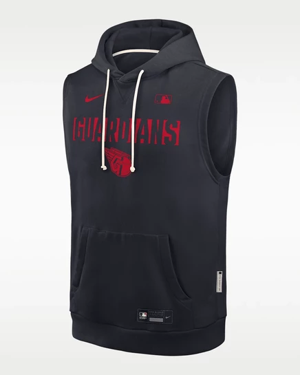 Мужская безрукавная худи Nike Cleveland Guardians Authentic, темно-синяя