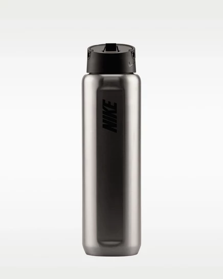 Унисекс бутылка Nike Recharge 710 мл со трубкой, серебристая