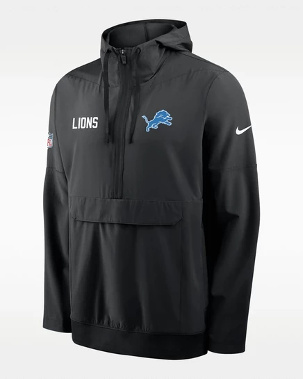 Мужская анорак Nike Detroit Lions Alt Route, черная