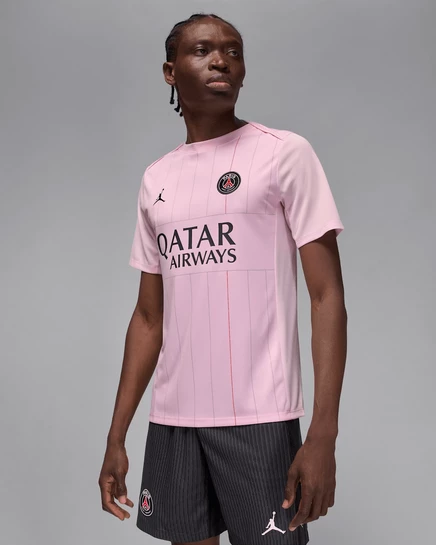 Мужская разминочная футболка Jordan PSG Academy Pro, розовая