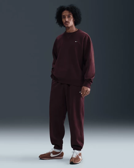 Мужские флисовые брюки Nike Solo Swoosh, бордовые/белые