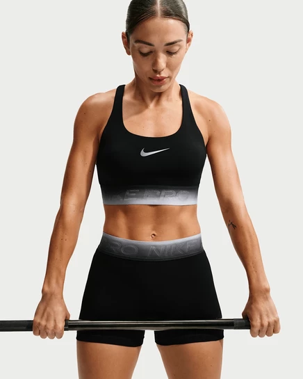 Женский спортивный бюстгальтер Nike Pro, черный/серый