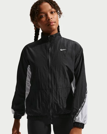 Куртка для девочек Nike Sportswear Woven, черно-белая