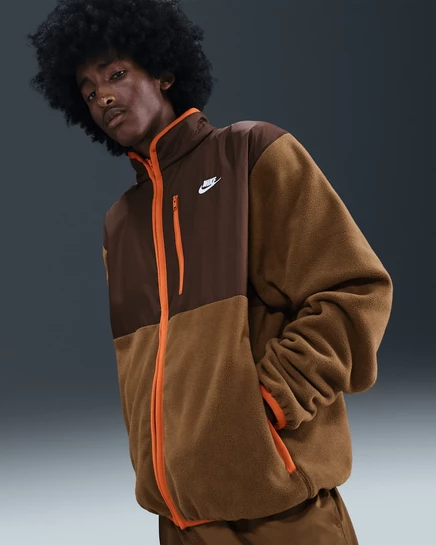 Мужская утепленная куртка Nike Sportswear Club на молнии, коричневая