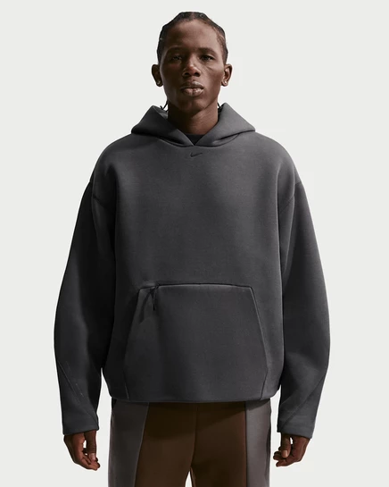 Мужское флисовое худи Nike Tech, антрацит/черный