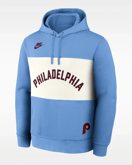 Мужское худи Nike Phillies Cooperstown, светло-голубое
