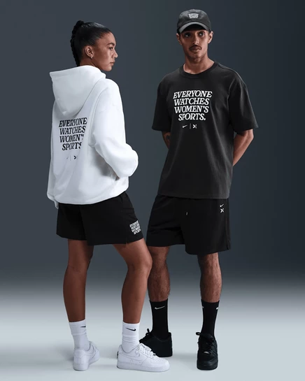 Женские шорты Nike by TOGETHXR Everyone Watches, чёрные/белые