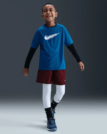 Детские тайтсы Nike Pro Dri-FIT, бело-черные