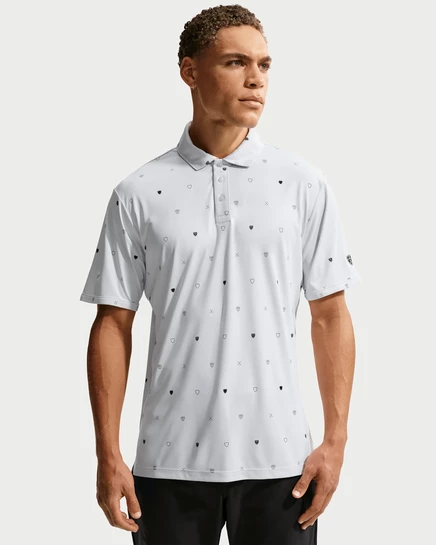 Мужское поло Nike Par Dri-FIT короткий рукав, пыльно‑бежевое/антрацитовое