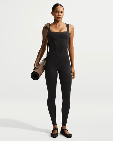 Женское боди NikeSKIMS Matte Corset 29″, обсидиановое