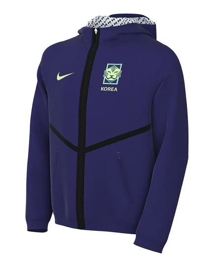 Спортивная куртка Nike Dri-FIT Soccer Anthem от Korea Big Kids, цвет фиолетовый / черный /светло-лаймовый