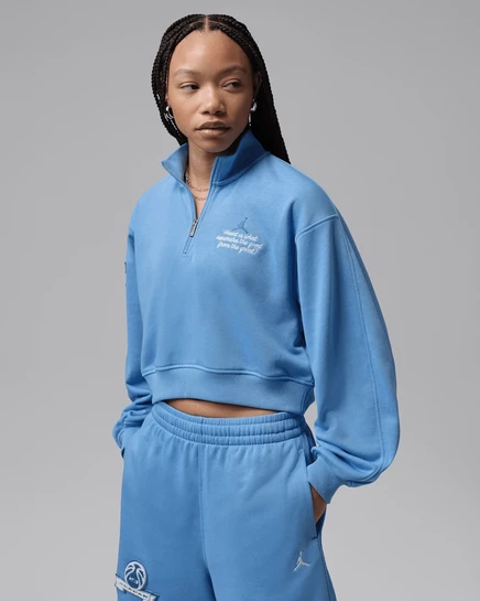 Женский укороченный свитшот Jordan Brooklyn Fleece, голубой/синий