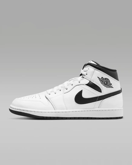 Мужские кроссовки Jordan AJ1 Mid, бело-черные