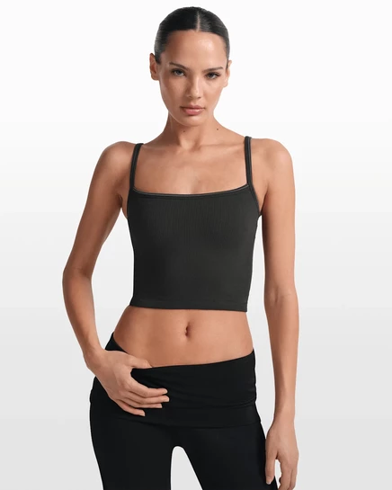 Женская майка NikeSKIMS Ribbed Seamless, черно-серая