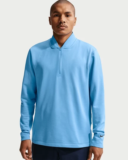 Мужской гольф-топ Nike Velocity Therma-FIT, голубая/черная