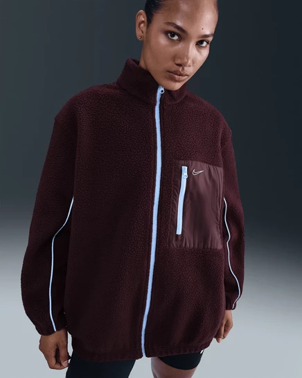 Женская флисовая куртка Nike Sportswear Full-Zip, бордово-голубая