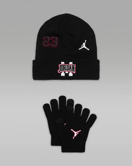 Мальчиковый комплект Jordan Patch шапка и перчатки, черные