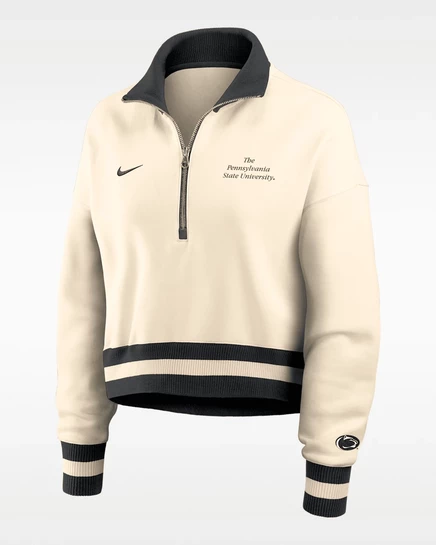 Женский свитшот Nike Penn State Legacy с молнией 1/4, бежевый