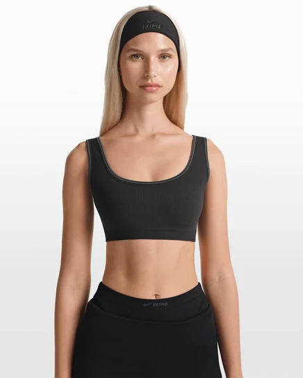 Женский спортивный бюстгальтер Nike NikeSKIMS Ribbed Seamless, obsidian/armor