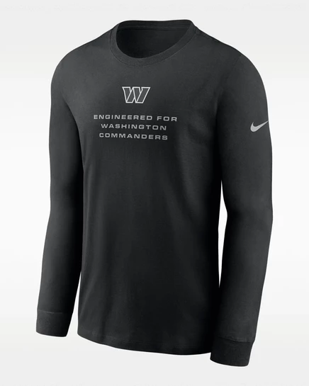 Мужской лонгслив Nike Washington Commanders, чёрный