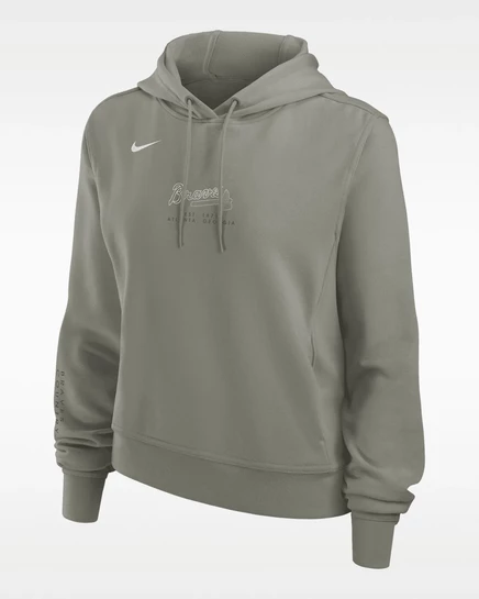 Женская худи Nike Dri-FIT Atlanta Braves, оливковая