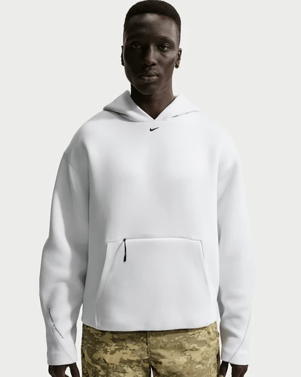 Мужское флисовое худи Nike Tech, слоновая кость/черный