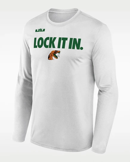 Мужской лонгслив Nike Dri-FIT 2026 Florida A&M, белый