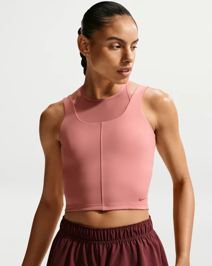 Женская майка Nike One Fitted Dri-FIT, розово-терракотовая