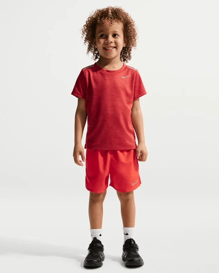 Детский комплект Nike Dri-FIT Miler топ и шорты, светло-малиновый