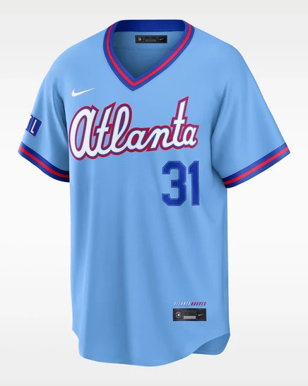 Мужская джерси Nike Greg Maddux Atlanta Braves City Connect, голубая