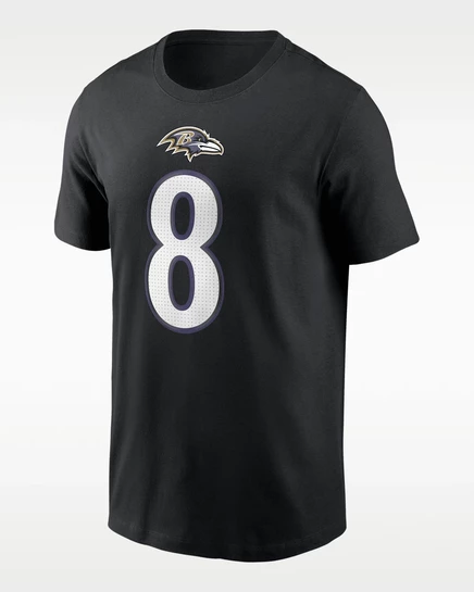 Мужская футболка Nike Lamar Jackson Baltimore Ravens, черная