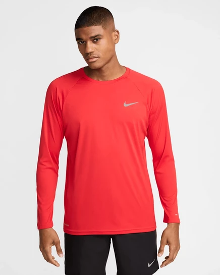 Мужской купальный лонгслив Nike Hydroguard, красно-белый