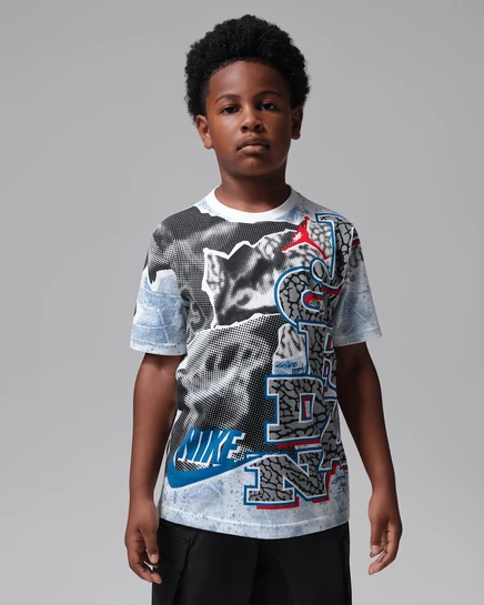 Jordan Big Kids' AJ3 True Blue Retro T-Shirt white