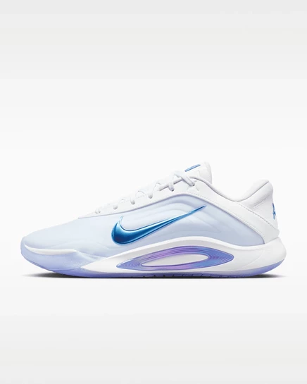 Унисекс баскетбольные кроссовки Nike A'One, бело-серые/сапфировые