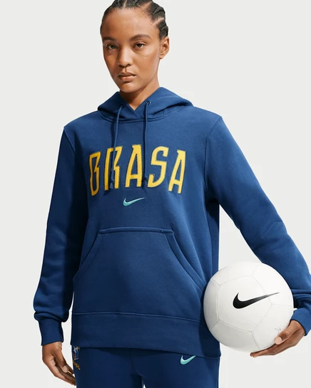 Женское худи Nike Brazil Phoenix Fleece, голубое/мятное