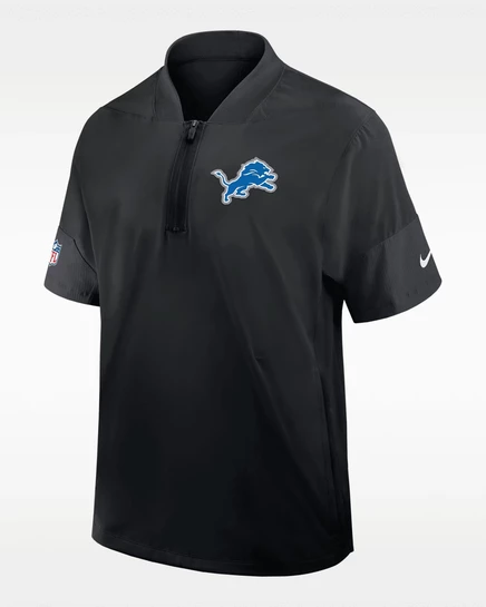 Мужская куртка Nike Detroit Lions 1/2-zip, черная