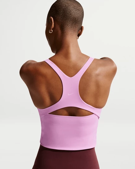 Женский спортивный топ Nike Zenvy, светло-розовый/белый