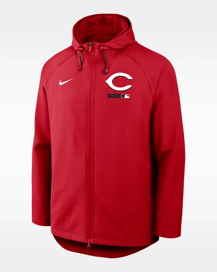 Мужская утепленная куртка Nike Cincinnati Reds Therma-FIT с капюшоном, красная